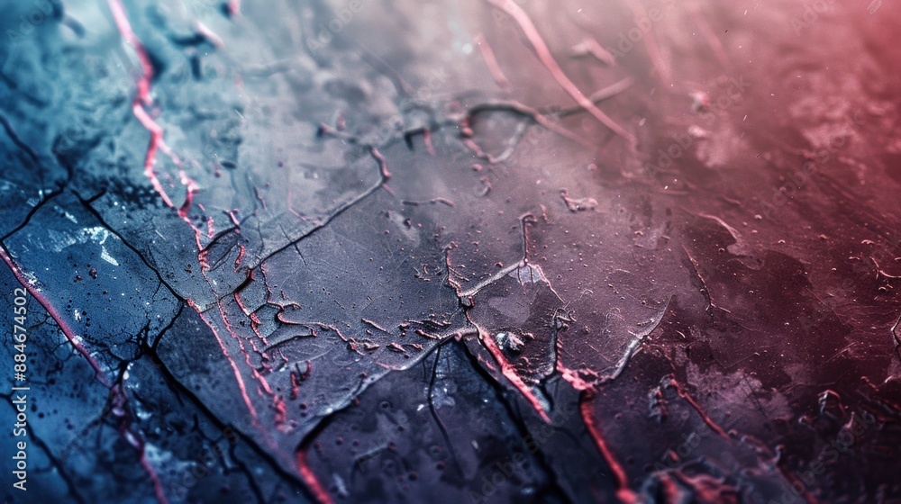 Aufkleber a detailed view of a colorful painting with red and blue hues, suitable for use in design or art-rel