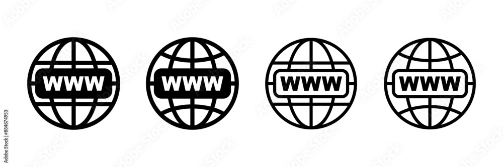 Wall mural web icon vector isolated on white background. website vector icon. internet world vector