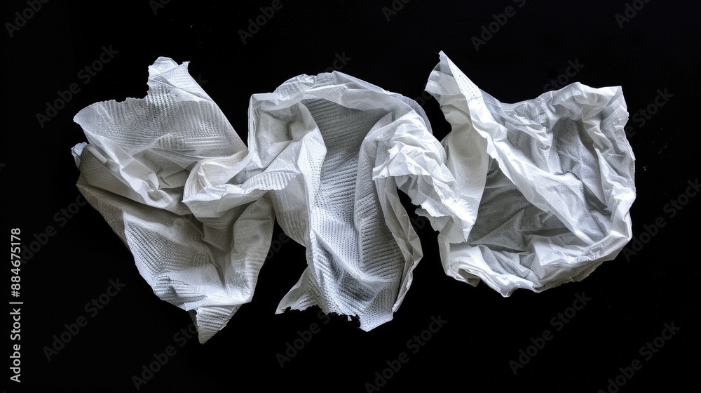 Poster three sheets of paper sit on a dark background