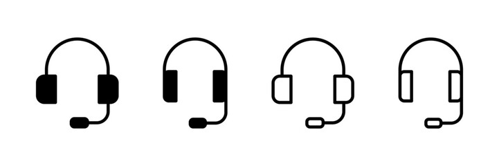 Obraz premium Headphone icon vector isolated on white background. Headphone vector icon. Call us