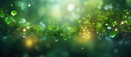 Obraz premium Glowing Lights in a Lush Green Forest