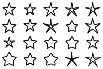 set of hand-drawn doodle stars vector illustration