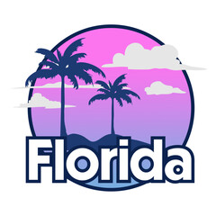 Fototapeta premium florida with beautiful pink sky views
