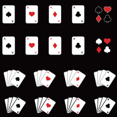 ベクターでカラーのトランプのカードセット