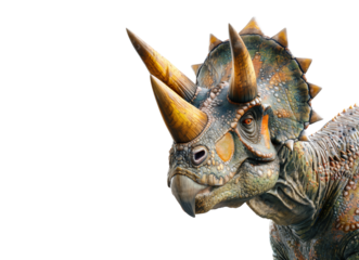 Triceratops on white background