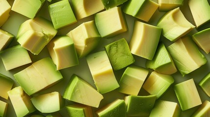 Seamless repetitive pattern background of fresh avocado fruit chop cube