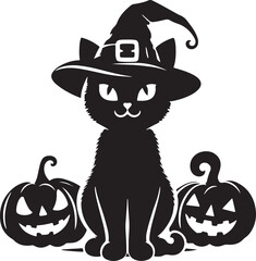  Halloween Cat Silhouette Svg