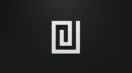 Modern Geometric Logo with Black and White Square Pattern