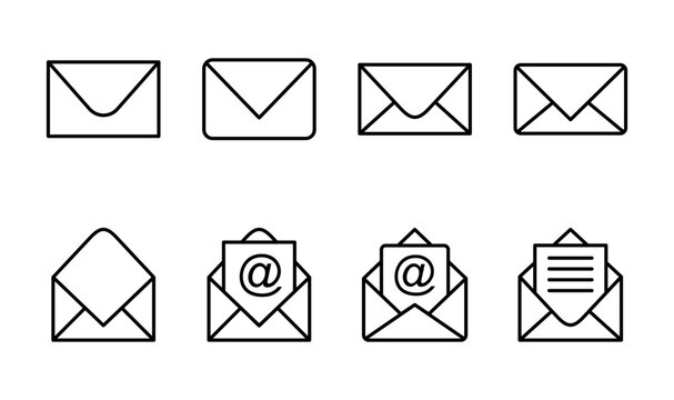 Mail icon set. email icon vector. E-mail icon. Envelope illustration