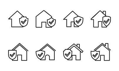 House insurance icon set. house protection icon.