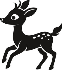Fototapeta premium Deer stencil depicts elegant wildlife in black outline.