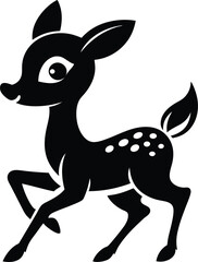 Fototapeta premium Deer stencil depicts elegant wildlife in black outline.