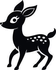 Deer stencil depicts elegant wildlife in black outline.