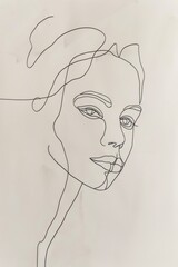 Lines creating a woman's portrait, emphasizing artistic elegance and sophistication.
