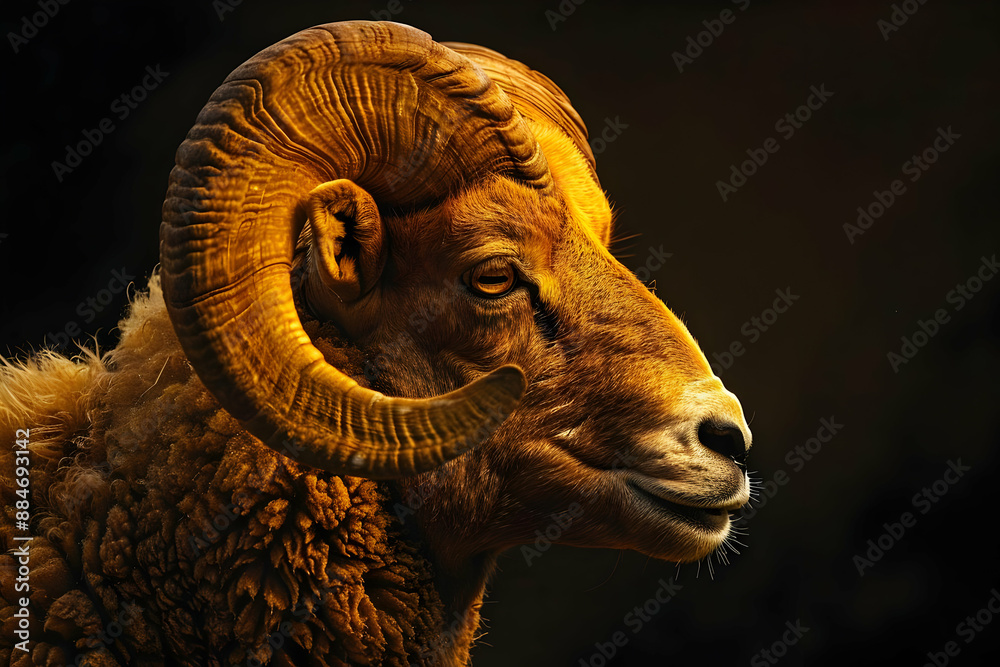 Wall mural Golden Ram Portrait