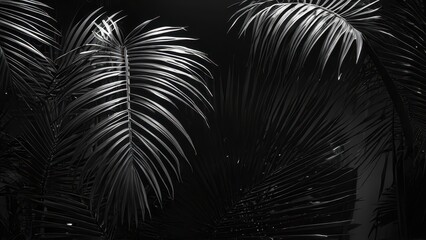 Black and White Palm Leaves.