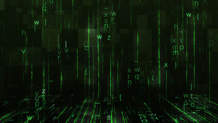 グリッジ、デジタル、サイバー、コンピューターグラフィックス、暗号、数値、コードを表現している背景素材05