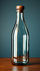 Close-Up Shot of Glass bottle Mock-Up. Created with generative AI