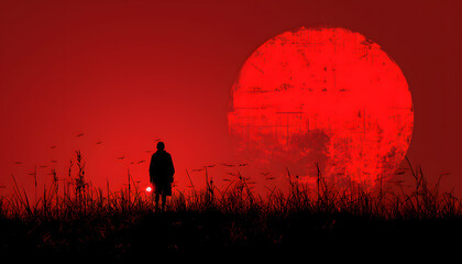 Fototapeta premium Red minimalist wallpaper