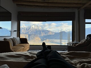 view from the window/ landscape in the morning/ mountain view