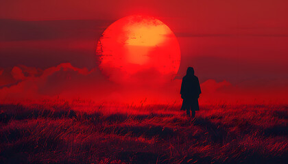 Fototapeta premium Red minimalist wallpaper