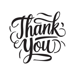 Thank you calligraphy Vector, Thank You typography design, Thank You handwritten, Hand drawn lettering style, 