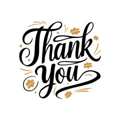 Thank You, Thank you calligraphy, Thank You handwritten, Hand drawn lettering style, Thank you typography