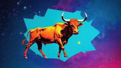 Fototapeta premium Bull in Space.