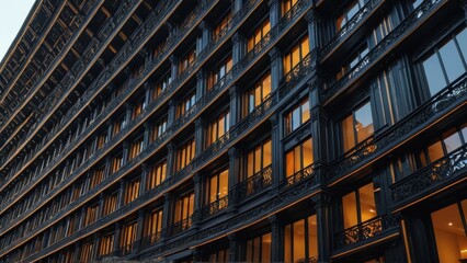 Obraz premium Black and Gold Building Facade.
