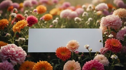frame with flowers, Photographs with large white copy space and beautiful flowers around them, card frames, flowers, celebrations, high definition clear