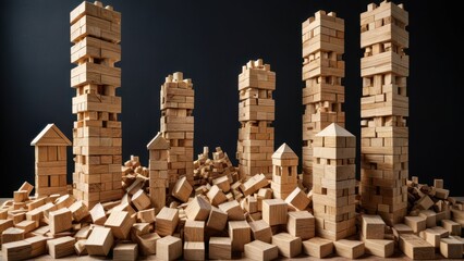 Wooden Building Blocks Cityscape