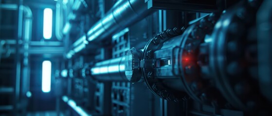 A supernatural scene depicts predictive maintenance systems foreseeing and resolving issues before they arise