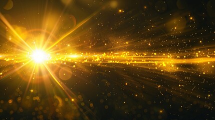Obraz premium Yellow Flare and Sun Rays: Light Overlay Effects