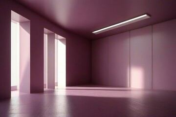 3d render of a corridor with columns