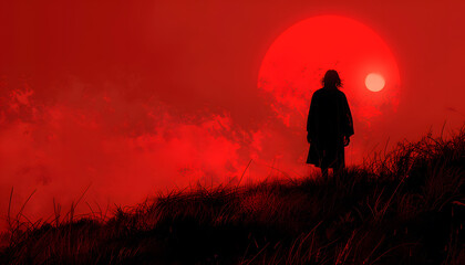 Fototapeta premium Red minimalist wallpaper