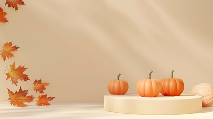 autumn background with pumpkin
