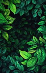 Fototapeta premium green area lush nature scenic beauty vibrant foliage realistic double exposure illustration