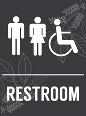 restroom signage for office or building ready to print