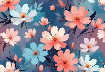 delicate blossom pattern seamless floral 
