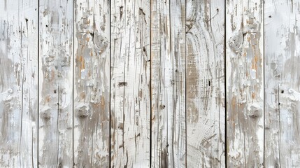 Fototapeta premium Old wooden planks with faded white paint texture