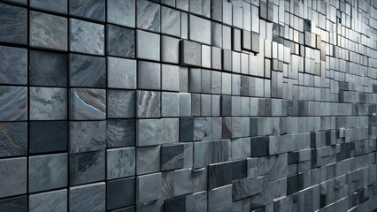 Fototapeta premium Abstract Grey Tiles Wall.