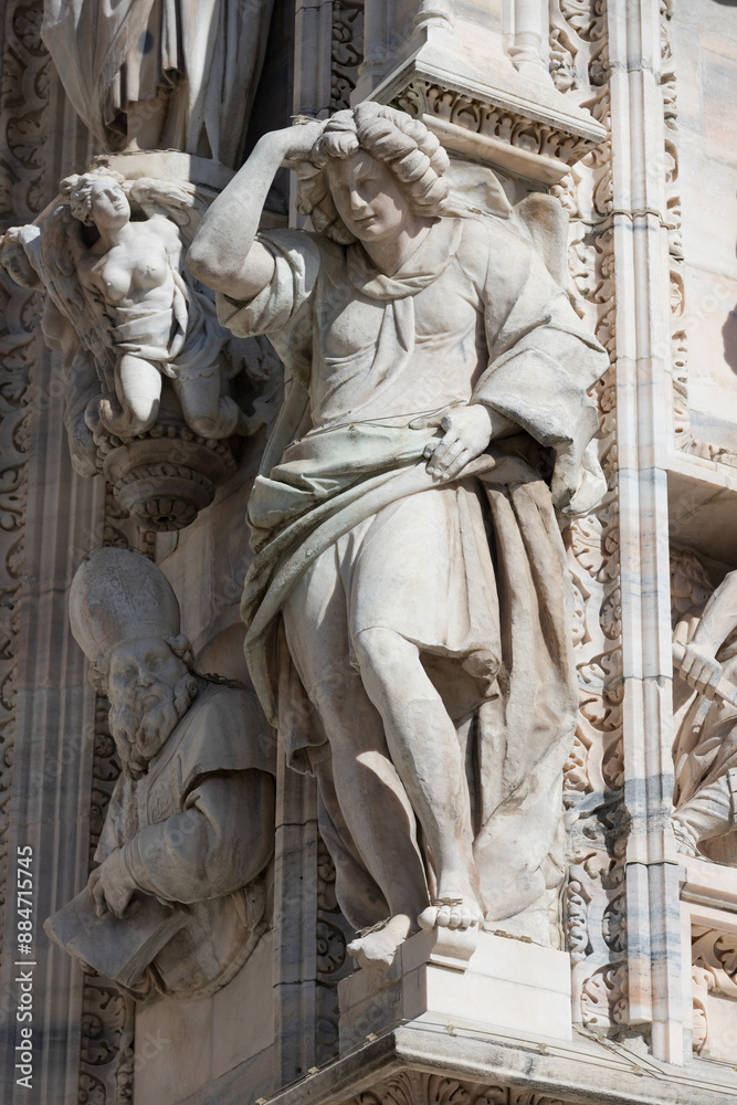 Wall mural milan duomo cathedral high reliefs