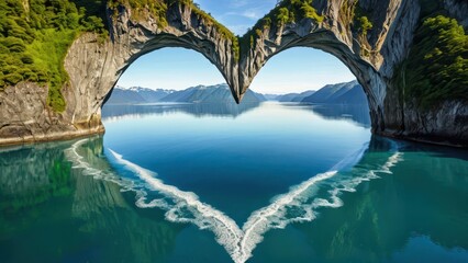 Fototapeta premium Heart Shaped Rock Formation in Alaska.