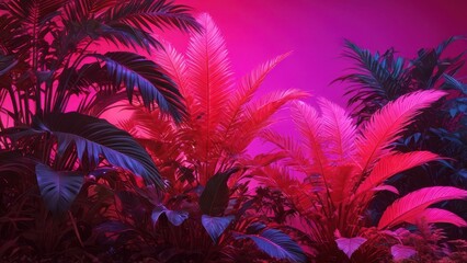 Neon Tropical Leaves.