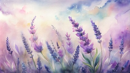 Obraz premium Soft watercolor lavenders in a gentle breeze.
