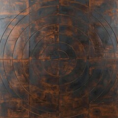 Circular patterns in metallic bronze depicting tradition and resilience Minimalist Bronze tones Digital art