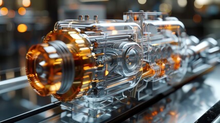 Fototapeta premium Transparent Engine Close-up