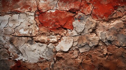 Fototapeta premium Close Up of a Brick in the Wall, Abstract crack surface HD 8K wallpaper Stock Photographic Image 