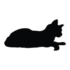 cat vector silhouette design. black on a white background.