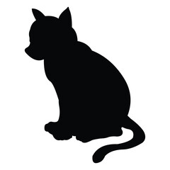 cat vector silhouette design. black on a white background.